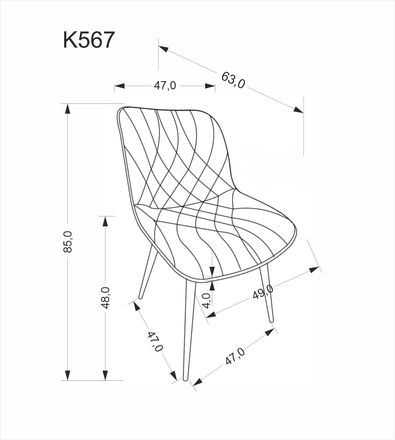 Moderní jídelní židle Halmar K567 židle popelavá (1p=4szt) (13)