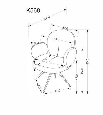 Moderní jídelní židle Halmar K568 židle tmavě béžová (2)