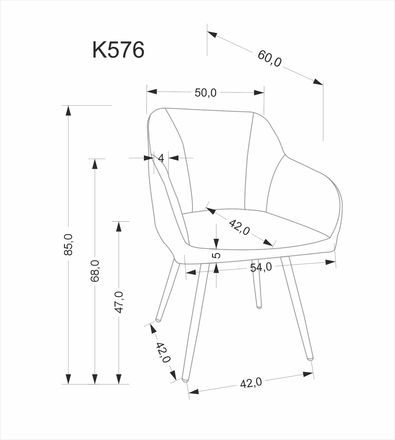 Moderní jídelní židle Halmar K576 židle popelavá (1p=2 szt) (7)