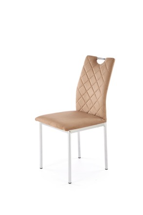 Moderní jídelní židle Halmar K578 židle béžová stříbrná (4)