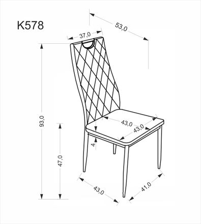 Moderní jídelní židle Halmar K578 židle černá stříbrná (1p=4szt) (6)