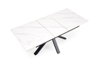 Moderní jídelní stůl s rozkladem Halmar PLATAN stůl rozkládací, bílý mramor černý (2p=1szt) (3)