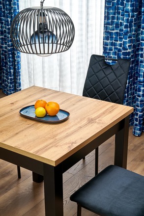 Moderní jídelní stůl s rozkladem Halmar QUBIK stůl rozkládací 80-2008076 cm dub artisančerný (2p=1szt) (11)