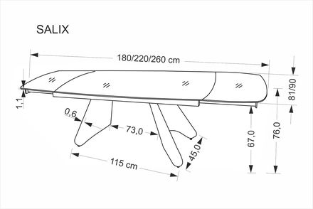 Moderní jídelní stůl s rozkladem Halmar SALIX stůl rozkládací, travertin kašmír (2p=1szt) (6)