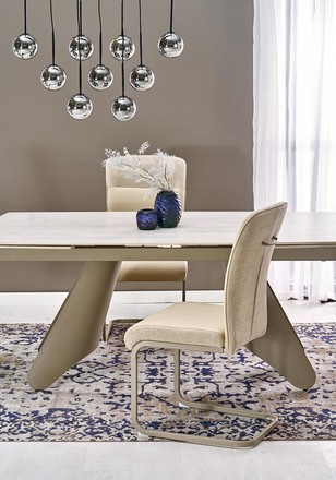 Moderní jídelní stůl s rozkladem Halmar SALIX stůl rozkládací, travertin kašmír (2p=1szt) (15)