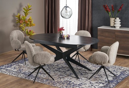 Moderní jídelní stůl s rozkladem Halmar SANDRO stůl rozkládací, černý (2p=1szt) (10)