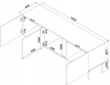 Televizní stolek Halmar SIENA stolek RTV 150 béžová (3)
