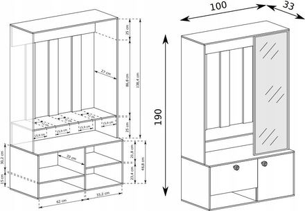 Předsíňová stěna Halmar SPOT garderoba graphite (2)
