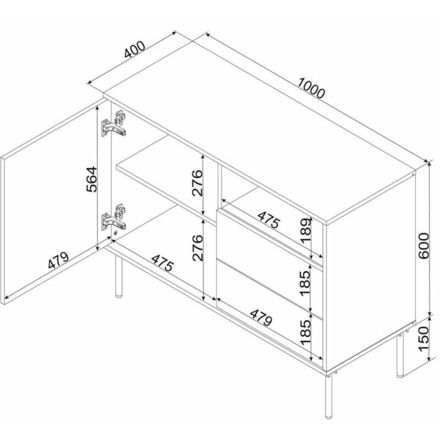 Komoda Halmar TRESSE komoda 1D2S zelená (3)