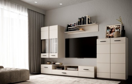 Obývací stěna Halmar VALETTA sestava, barva: kašmír (5p=1szt) (1)