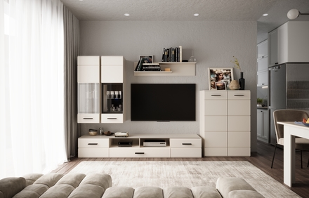 Obývací stěna Halmar VALETTA sestava, barva: kašmír (5p=1szt)