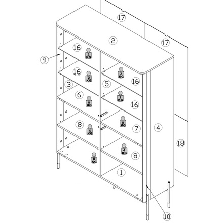 Vítrína Halmar VERA vitrína 110 černý ( 1 szt.=2 p. ) (3)