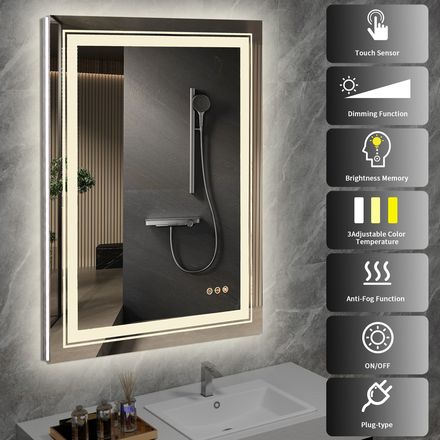 Zrcadlo Halmar VERO zrcadlo [nástěnné koupelnové, stříbrné (1p=1szt) (6)