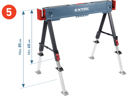 Stavební koza Extol Premium 8859999 koza stavební skládací 1kus, nosnost 550kg, výška 60-85cm (6)