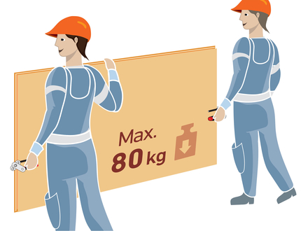 Nosič desek Extol Premium 8863108 nosič desek kovový, sada 2ks, nosnost až 80kg/pár (1)