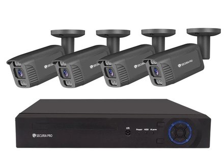 Kamerový set Securia Pro NVR4CHV8S-B SONY smart, IP,4 kamery, 8 Mpx, černý