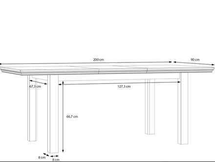 Moderní jídelní stůl s rozkladem Forte Pontypool TBLT7127-Q246 šedá 150-200/78/90cm ( 2*karton) (3)