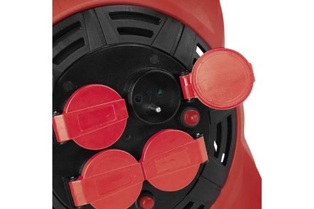 Prodlužovací kabel na bubnu Emos P08420 venk. 20 m / 4 zás. / guma / 230 V / 1,5 mm2 s LED reflektorem (5)