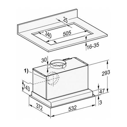 Vestavný odsavač par Miele DA 2558 (3)