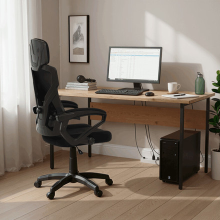 Kancelářská židle Autronic Kancelářská židle, výškově nastavitelná, černá látka, KA-R223 BK (1)