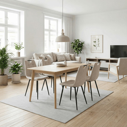 Moderní jídelní židle Autronic Jídelní židle, béžová, látka, DCL-V2017 CRM2 (1)