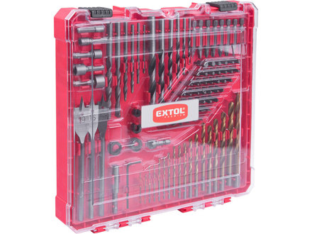 Hroty a vrtáky Extol Premium 8819653 hroty a vrtáky komb. sada 100ks, HSS, CrV, SK (1)
