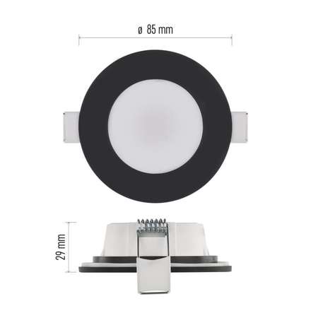 Zápustné svítidlo Emos ZV1164 LED LORI 4,5W 345LM IP65 CCT černá  (4)
