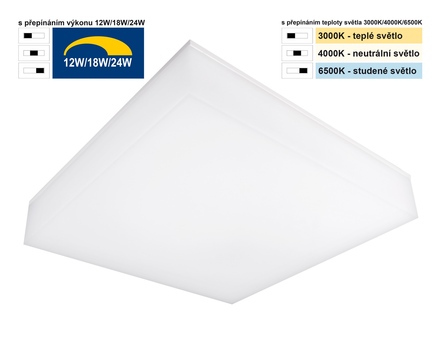 Stropní kopelnové svítidlo Top Light Boxter H30 CCT, 12/18/24W, max 2400lm, 3000/4000/5000K, výška 7cm, 28x28cm (2)