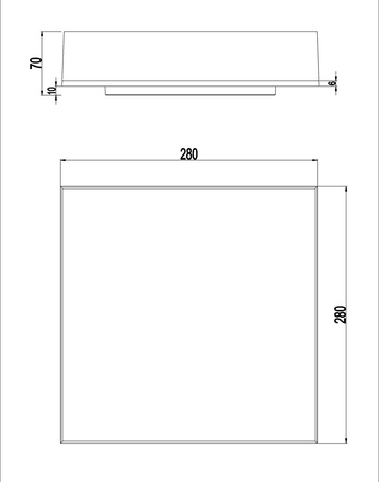 Stropní kopelnové svítidlo Top Light Boxter H30 CCT, 12/18/24W, max 2400lm, 3000/4000/5000K, výška 7cm, 28x28cm (3)