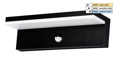 Venkovní nástěnné svítidlo Top Light LED ELON XL PIR CCT, 16W, 1600lm, IP54, 3000K/4000K/6500K, 30x9,4x8,2cm (1)