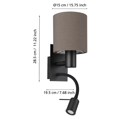 Nástěnné svítidlo Eglo (900701) Pasteri E27 + 3,8W, WW (4)