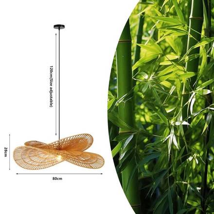 Závěsné svítidlo Immax (08266L) BOHO MARIPOSA D80cm, E27, přírodní juta (2)