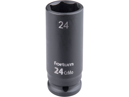 Hlavice nástrčná Fortum 4703224 rázová 1/2", 24mm, L 78mm, CrMoV