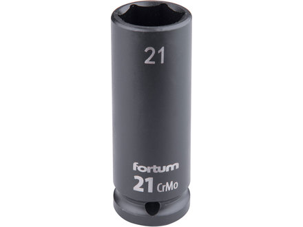 Hlavice nástrčná Fortum 4703221 rázová 1/2", 21mm, L 78mm, CrMoV