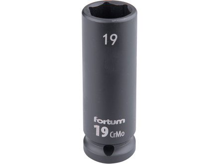 Hlavice nástrčná Fortum 4703219 rázová 1/2", 19mm, L 78mm, CrMoV
