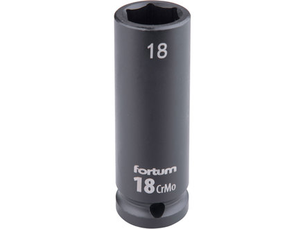 Hlavice nástrčná Fortum 4703218 rázová 1/2", 18mm, L 78mm, CrMoV