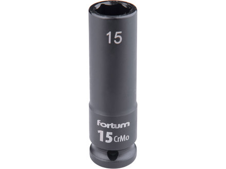 Hlavice nástrčná Fortum 4703215 rázová 1/2", 15mm, L 78mm, CrMoV