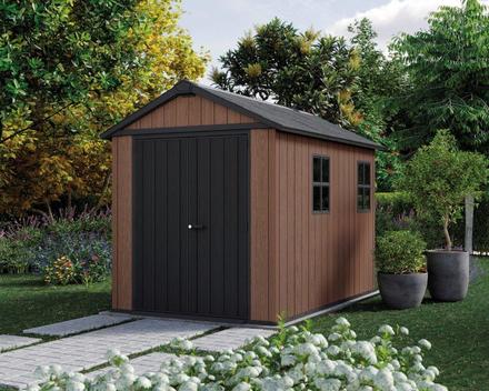 Zahradní domek Keter Newton Plus wide 9x7,5 hnědý, s podlahou (1)