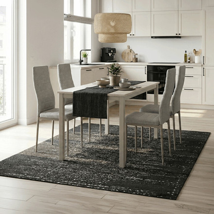 Set moderní jídelní stůl se židlemi Autronic set s 4 židlemi, 110x70x75cm travertin, ASE-1039 CRM2 (1)