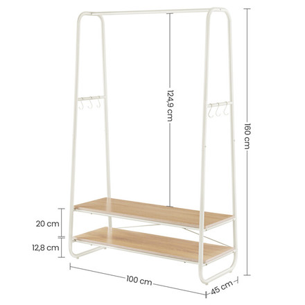 Věšák Autronic kov, bílá, AUV-E1112 WT (4)