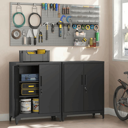 Komoda Autronic 80x40x90cm, kov, černá, AUS-E1113 BK (2)