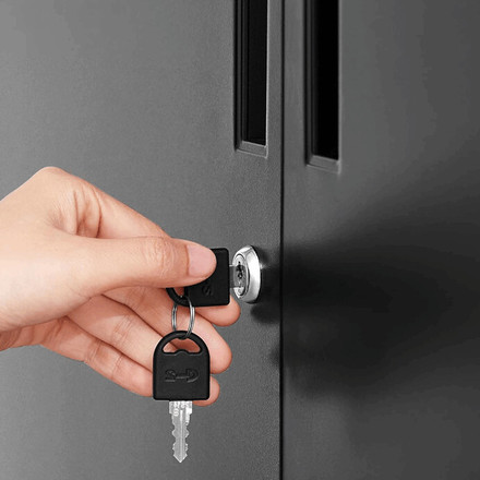 Komoda Autronic 80x40x90cm, kov, černá, AUS-E1113 BK (4)