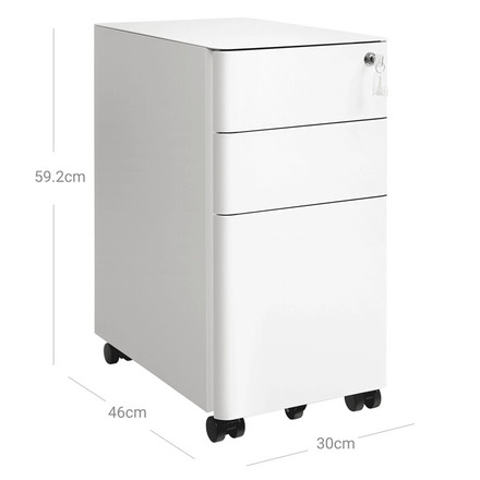 Kancelářský kontejner Autronic 30x46x59cm, kov, bílá, AUK-E1130 WT (6)