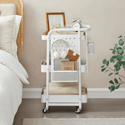 Pojízdný úložný vozík Autronic bílá, APV-E1037 WT (2)