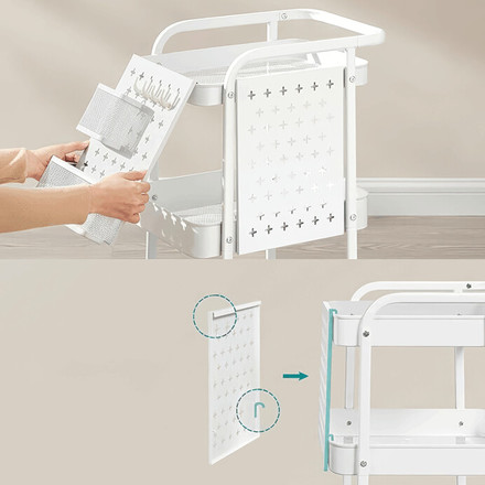 Pojízdný úložný vozík Autronic bílá, APV-E1037 WT (3)