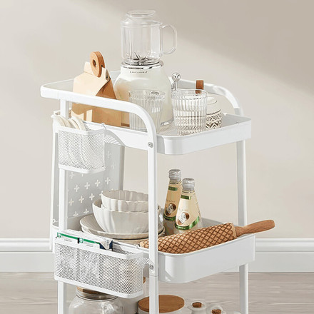 Pojízdný úložný vozík Autronic bílá, APV-E1037 WT (4)