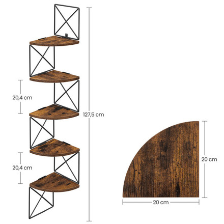 Polička Autronic mdf, hnědá, ABP-E1051 OLW (6)