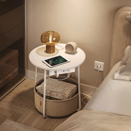 Odkládací stolek Autronic 45x45x50cm, mdf, bílá, AKF-E1028 WT (2)