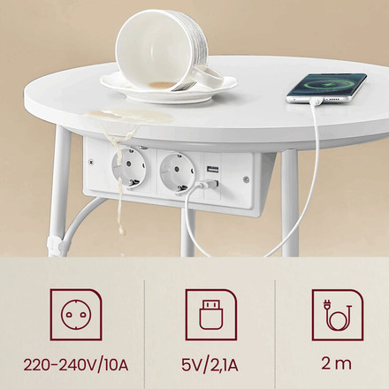 Odkládací stolek Autronic 45x45x50cm, mdf, bílá, AKF-E1028 WT (3)