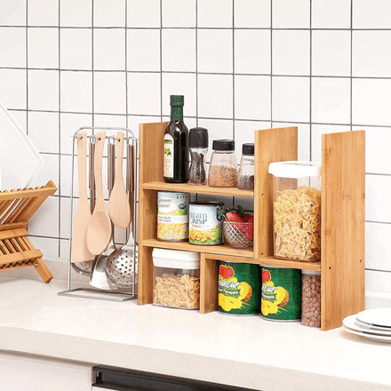 Polička Autronic bambus, přírodní, AUK-E1045 NAT (1)